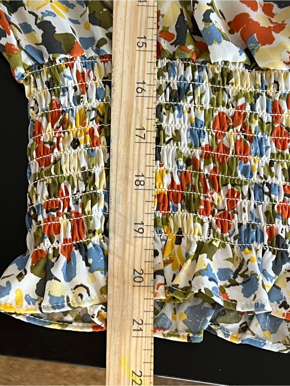 Sienna Sky Olive Multi Floral Smocked Peplum Top - Picture 10 of 10